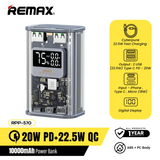 Remax RPP-570朋克快充充电宝 灰色 Cybo Punk PD+QC Power Bank 10000mAh