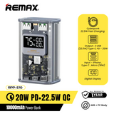 REMAX睿量 RPP-570朋克快充充电宝 灰色 Cybo Punk PD+QC Power Bank 10000mAh