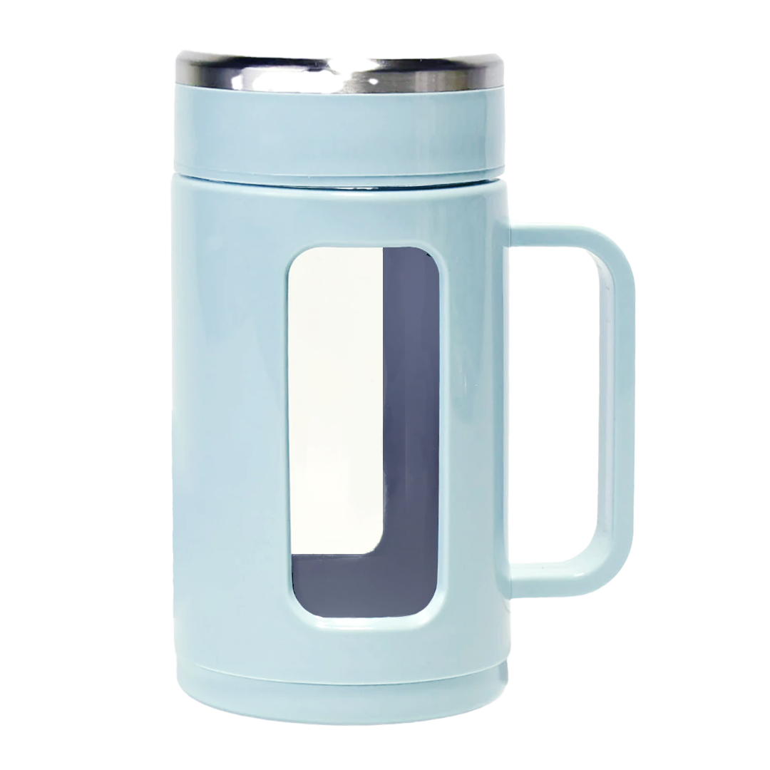 阿姿玛 玻璃办公杯 办公水杯 泡茶杯子 带盖 480ml 粉色/ 藍色【双色混发】 – The Best Shop Online ...