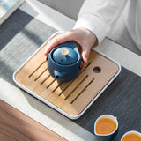 四方厚简约茶盘茶托盘 20x20cm 黑色