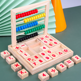 木制珠算学习积木五档 计数器加减法益智玩具