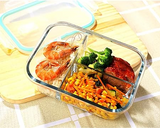 3分格高硼矽保鲜碗 方形/圆形 High Borosilicate Glass Food Container 3-divider