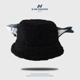 可爱鲨鱼保暖渔夫帽【3色混发】3D Shark Bucket Hat