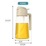 喷倒两用 自动开合玻璃油壶【3色混发】Automatic Open-Close +Sprayer Oil Dispenser 420ml