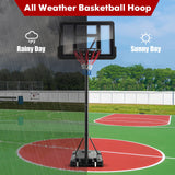 4.25-10 英尺可调节篮球框系统带 44 英寸篮板-A 4.25-10 Feet Adjustable Basketball Hoop System with 44 Inch Backboard-A