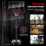 4.25-10 英尺可调节篮球框系统带 44 英寸篮板-A 4.25-10 Feet Adjustable Basketball Hoop System with 44 Inch Backboard-A