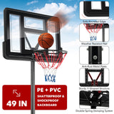 4.25-10 英尺可调节篮球框系统带 44 英寸篮板-A 4.25-10 Feet Adjustable Basketball Hoop System with 44 Inch Backboard-A