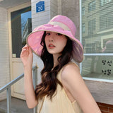 字母款开叉防晒渔夫帽【4色混发】Wide Brim Sun Hat