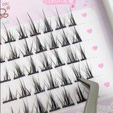 萌睫尚品 分段式黑梗单簇上睫假睫毛 B09小恶魔款 10排 False Eyelashes