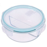 2分格圆形型高硼矽保鲜碗 High Borosilicate Glass Food Container 2-divider