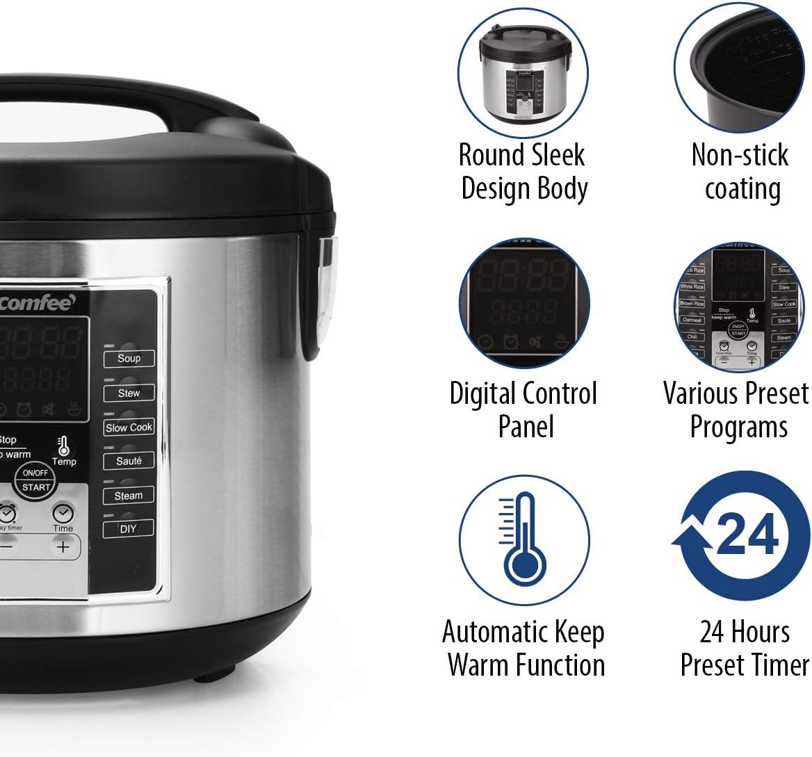 Comfee Rice Cooker Valve Comfee 10杯多功能24小时預約电饭煲 10 Cups Multi-functional Rice Cooker 5L – The ...