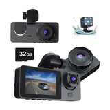 三镜头高清广角行车记录仪 (送32GB记忆卡) Triple-Lens HD Wide-Angle Dash Cam (with free 32GB Memory Card)
