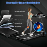 2.25HP 折叠跑步机 带 LED 触摸屏跑步机-黑色 2.25HP Folding Treadmill Running Jogging Machine with LED Touch Display-Black