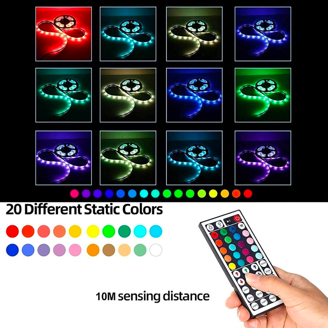 带遥控智能LED彩虹灯条软灯带10米 2盘装 RGB Smart LED Indoor Strip Light 40W – The Best ...