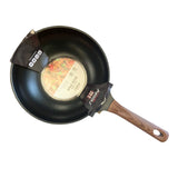 Arisu 电磁炉适用 木柄轻巧不沾炒锅 28cm/30cm/32cm Non-stick IH Wok Pan