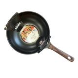 Arisu 电磁炉适用 木柄轻巧不沾炒锅 28cm/30cm/32cm Non-stick IH Wok Pan