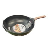 Arisu 电磁炉适用 木柄轻巧不沾炒锅 28cm/30cm/32cm Non-stick IH Wok Pan