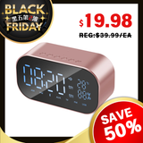 S5镜面双闹钟无线音响 Dual Alarm Clock Bluetooth 5.2 Speaker