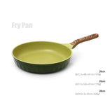 FourSeason OliveGreen电磁炉适用 木柄煎锅 26cm/28cm  Non-stick IH Frying Pan