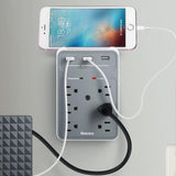 Huntkey 三孔USB+六头墙插 Outlet Extender 3-port USB-A + 6-outlet