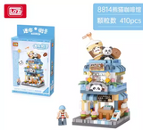 Loz 8814#熊猫咖啡馆玩具积木 Mini Building Blocks Panda Coffee Shop