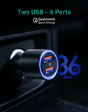 Aukey CC-Y17S带LED灯双孔车载快充 Dual USB-A Qualcomm Quick3.0 Car Charger 36W