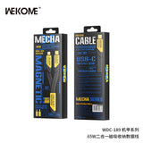Wekome WDC-189 2合1磁吸数据线 锖色/黄色 Mecha C to L+C Magnetic F Cable