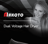MAKOTO 双电压折叠吹风机 全球通用双电压 Dual Voltage Travel Foldable Hair Dryer 1300-1500W
