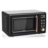 700W复古台面微波炉5微功率自动烹饪功能-金色 700W Retro Countertop Microwave Oven with 5 Micro Power and Auto Cooking Function-Golden