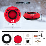 40寸儿童大人充气雪橇-红色 40 Inch Inflatable Snow Sled for Kids and Adults-Red