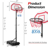 高度可调节篮球框，带 2 个网和可填充底座 Height Adjustable Basketball Hoop with 2 Nets and Fillable Base