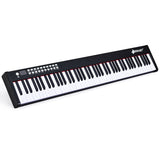 88键便携式全尺寸半配重数码钢琴键盘-黑色 88-Key Portable Full-Size Semi-weighted Digital Piano Keyboard-Black