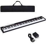 88键便携式全尺寸半配重数码钢琴键盘-黑色 88-Key Portable Full-Size Semi-weighted Digital Piano Keyboard-Black