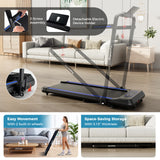 二合一折叠跑步机带坡度带遥控-蓝色 2 in 1 Folding Treadmill with Incline with Remote Control-Blue