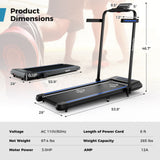 二合一折叠跑步机带坡度带遥控-蓝色 2 in 1 Folding Treadmill with Incline with Remote Control-Blue