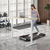 二合一折叠跑步机带坡度带遥控-红色 2 in 1 Folding Treadmill with Incline with Remote Control-Red