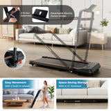 二合一折叠跑步机带坡度带遥控-红色 2 in 1 Folding Treadmill with Incline with Remote Control-Red