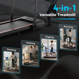 二合一折叠跑步机带坡度带遥控-红色 2 in 1 Folding Treadmill with Incline with Remote Control-Red