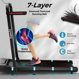 二合一折叠跑步机带坡度带遥控-红色 2 in 1 Folding Treadmill with Incline with Remote Control-Red