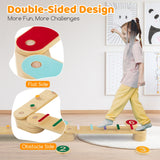 蒙特梭利平衡木套装 带垫脚石的木制平衡板 Montessori Balance Beam Set Wooden Balance Boards with Stepping Stones