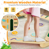 蒙特梭利平衡木套装 带垫脚石的木制平衡板 Montessori Balance Beam Set Wooden Balance Boards with Stepping Stones