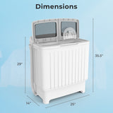 20 磅便携式洗衣机带内置重力排水管-灰色 20 lbs Portable Washing Machine with Built-in Gravity Drain-Gray