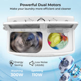 20 磅便携式洗衣机带内置重力排水管-灰色 20 lbs Portable Washing Machine with Built-in Gravity Drain-Gray