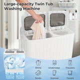 20 磅便携式洗衣机带内置重力排水管-灰色 20 lbs Portable Washing Machine with Built-in Gravity Drain-Gray