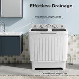 20 磅便携式洗衣机带内置重力排水管-灰色 20 lbs Portable Washing Machine with Built-in Gravity Drain-Gray