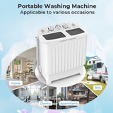 20 磅便携式洗衣机带内置重力排水管-灰色 20 lbs Portable Washing Machine with Built-in Gravity Drain-Gray