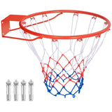 18 英寸篮球框替换球门，带全天候网和安装硬件 - 橙色 18 Inch Basketball Rim Goal Replacement with All Weather Net and Mounting Hardware-Orange