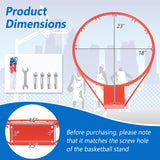 18 英寸篮球框替换球门，带全天候网和安装硬件 - 橙色 18 Inch Basketball Rim Goal Replacement with All Weather Net and Mounting Hardware-Orange