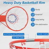 18 英寸篮球框替换球门，带全天候网和安装硬件 - 橙色 18 Inch Basketball Rim Goal Replacement with All Weather Net and Mounting Hardware-Orange