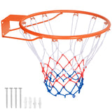 15 英寸篮球框球门替换件，带全天候网和安装硬件 - 橙色 15 Inch Basketball Rim Goal Replacement with All Weather Net and Mounting Hardware-Orange